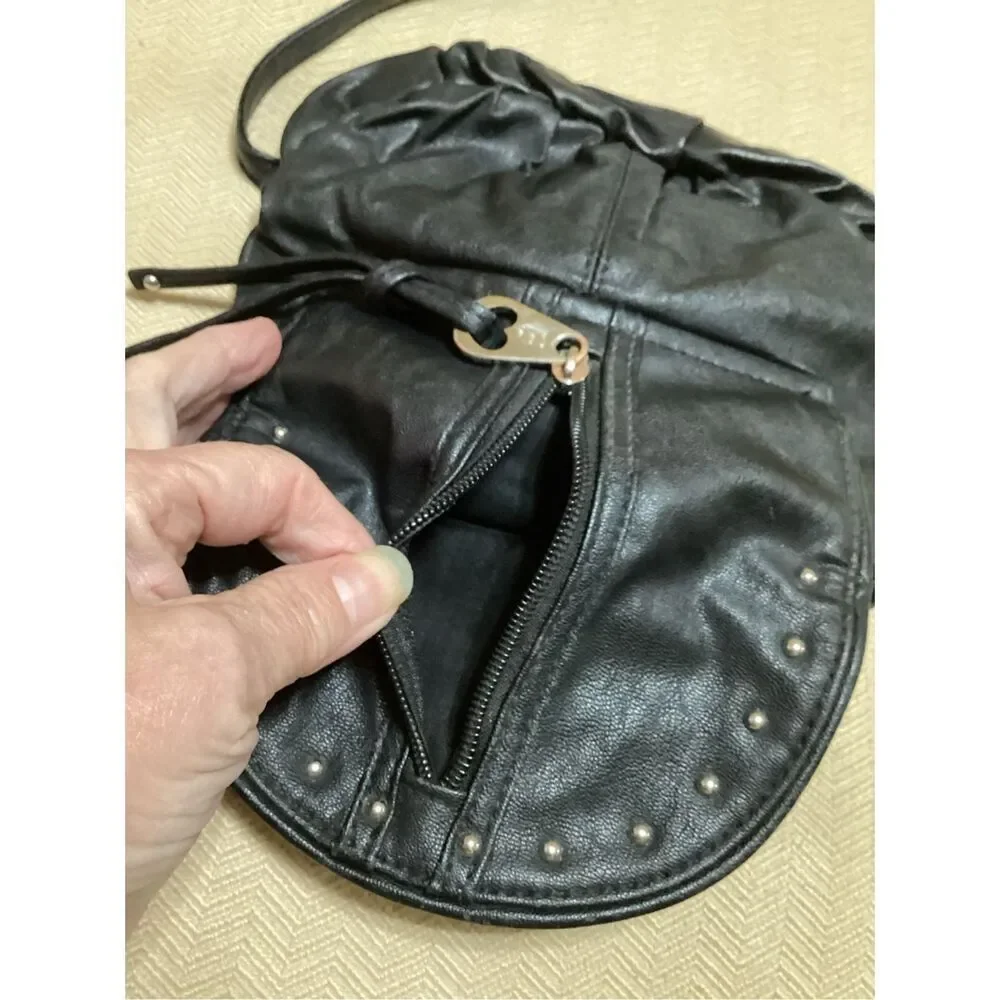 Betsy Johnson Moto Studded Shoulder Bag